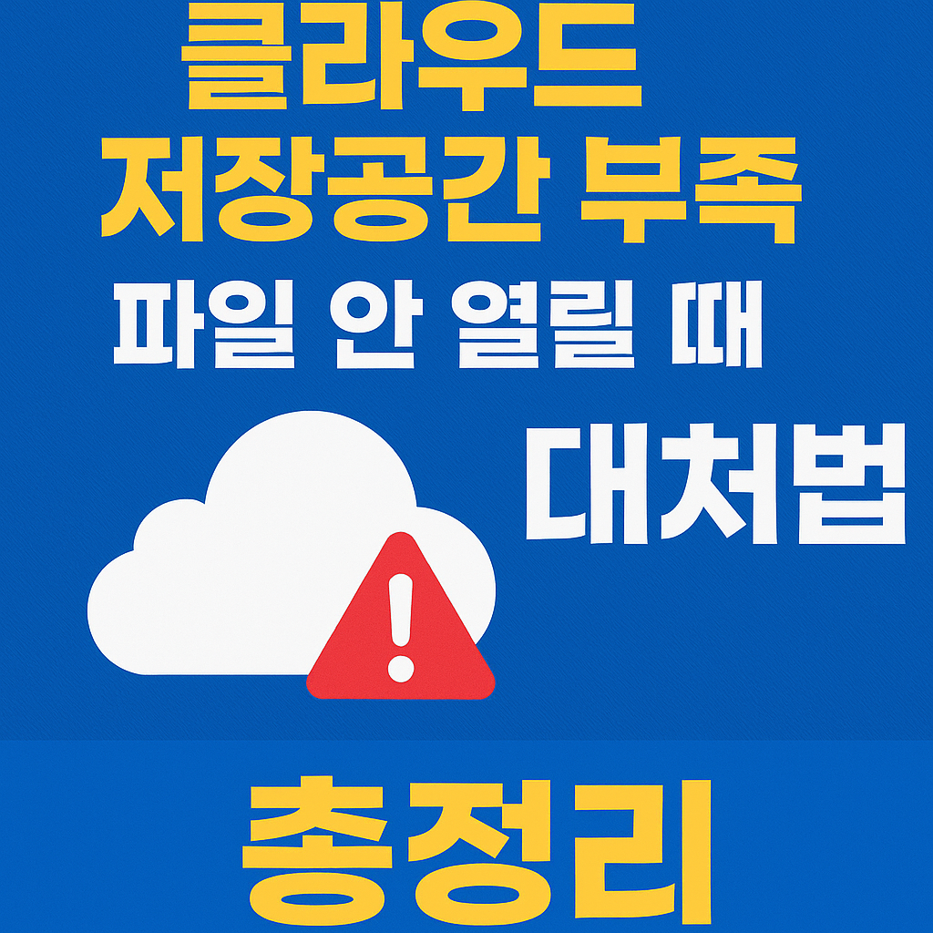 클라우드 저장 공간 부족으로 파일 안 열릴 때 대처법 총정리