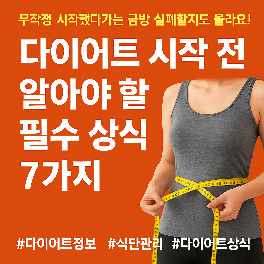 다이어트 시작 전 알아야 할 필수 상식 7가지