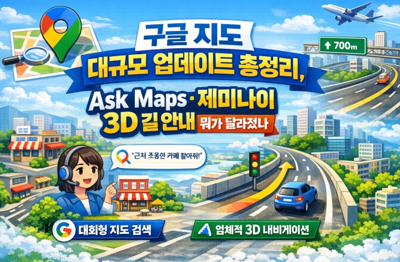 구글 지도 대규모 업데이트 총정리, Ask Maps&middot;제미나이 3D 길 안내 뭐가 달라졌나