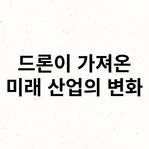 드론이 가져온 미래산업의 변화