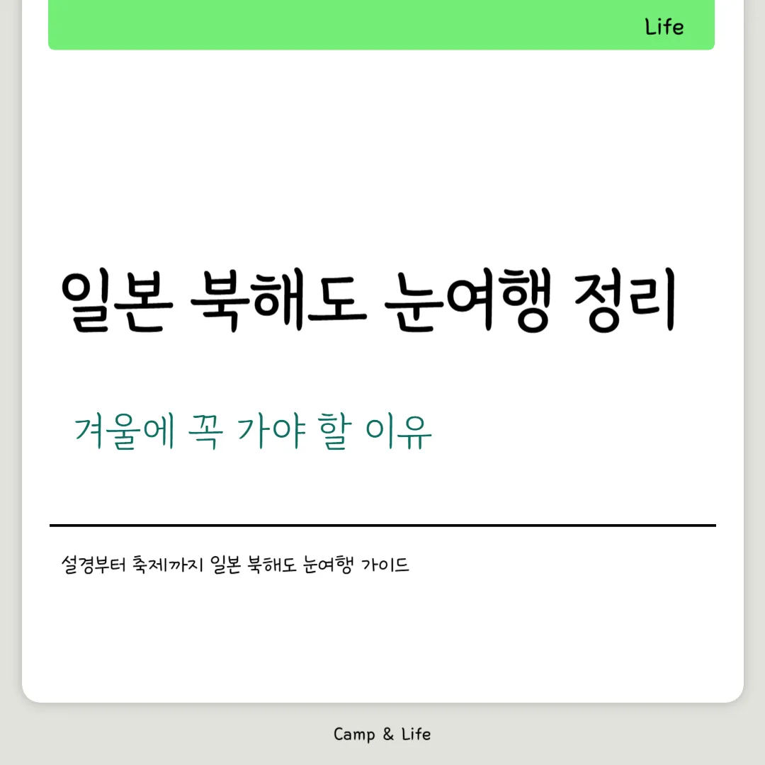 일본 북해도 눈여행
