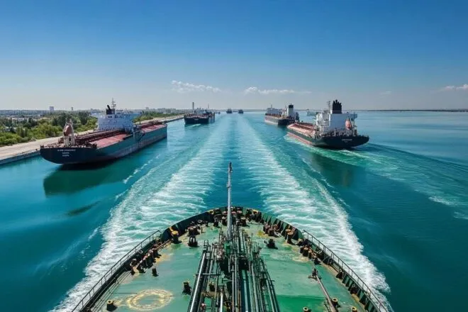 호르무즈 해협을 지나는 상선