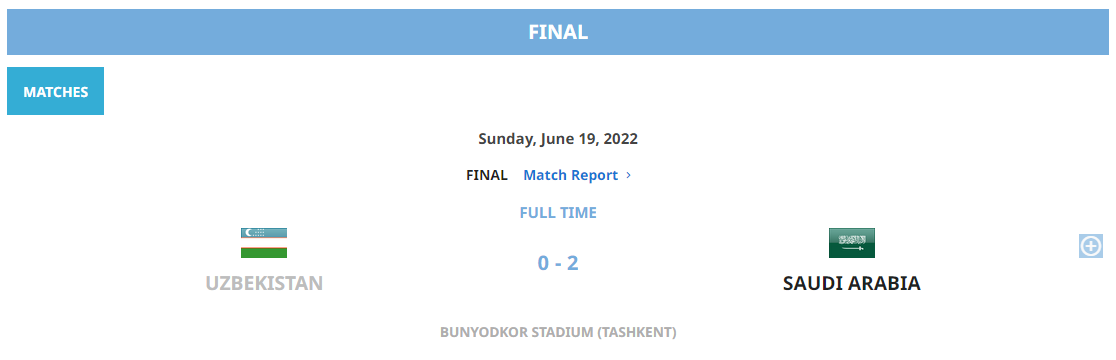 AFC U23 아시안컵 결승 결과