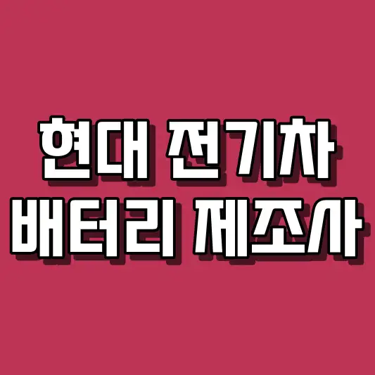 현대 전기차 배터리 제조사