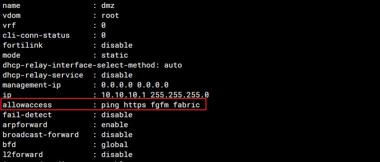 1) Fortigate Interface allowaccess