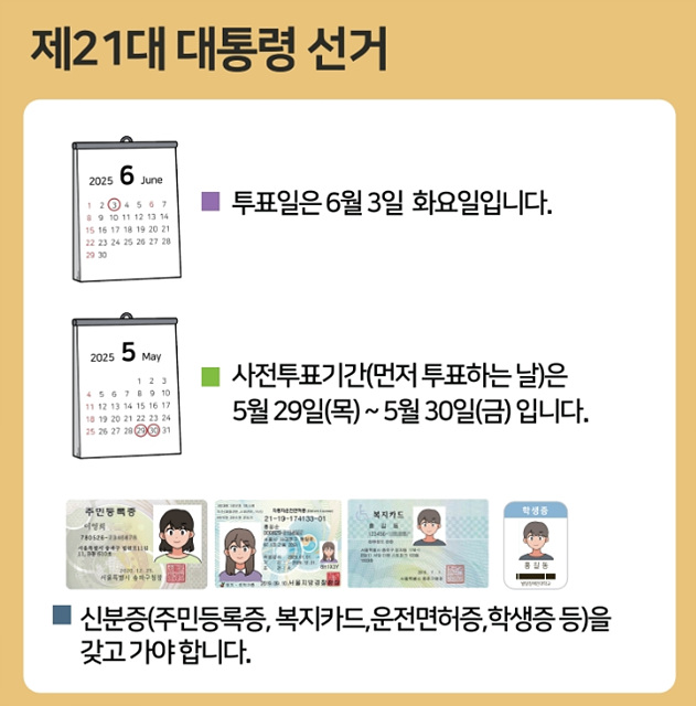 2025 대통령 선거 후보 명단, 공약 및 사전투표 안내