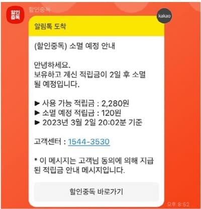 적립금-소멸메세지