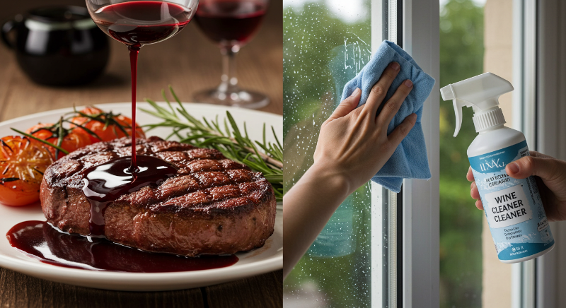 와인의 알코올과 산성 성분은 유리의 얼룩을 효과적으로 제거