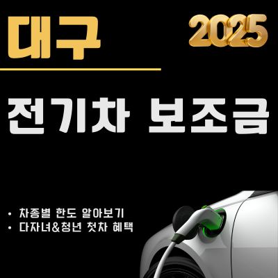 썸네일_2025년 대구 전기차 보조금 바뀐점 (최대한도, 지급 차종, 지급현황, 신청방법)
