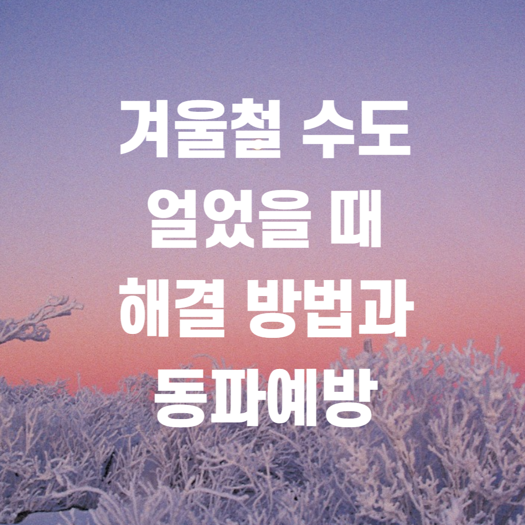 겨울철 수도 얼었을 때 해결 방법과 동파예방 썸네일