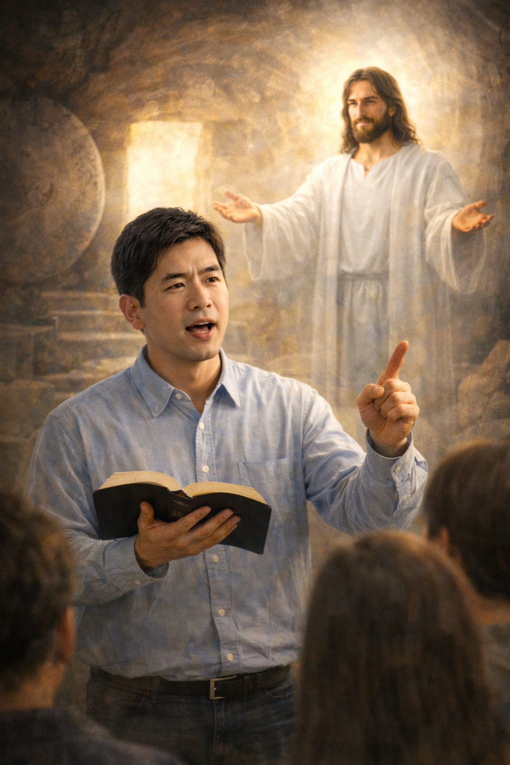 롬 4:24 말씀에서 예수님께서 죽은 자 가운데 다시 살아나셨다는 것을 믿는 믿음을 하나님께서 받아들이신 것을 보며, 제가 복음의 진실성을 믿는 믿음을 가지고, 확신있게 복음 전하는 시도를 하는 모습입니다.