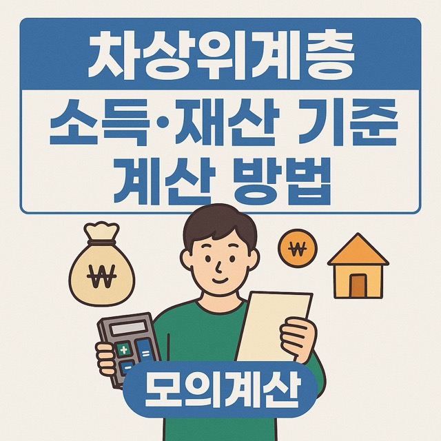 차상위계층 소득 재산 기준, 계산 방법