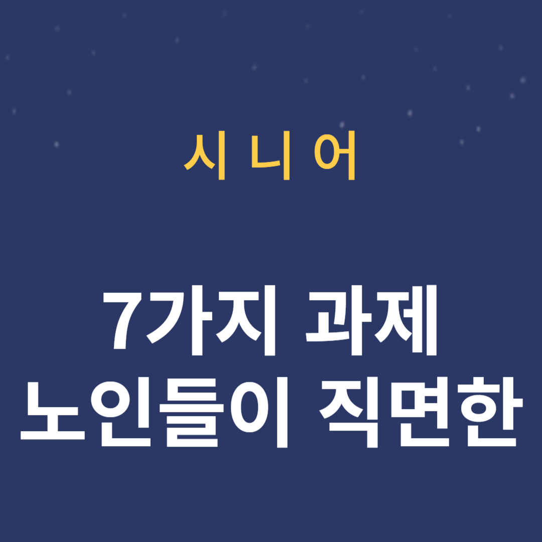 노인들이 직면한 7가지 과제