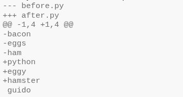 Python 공식 문서의 마이너스와 플러스 변경 줄 출력 예시