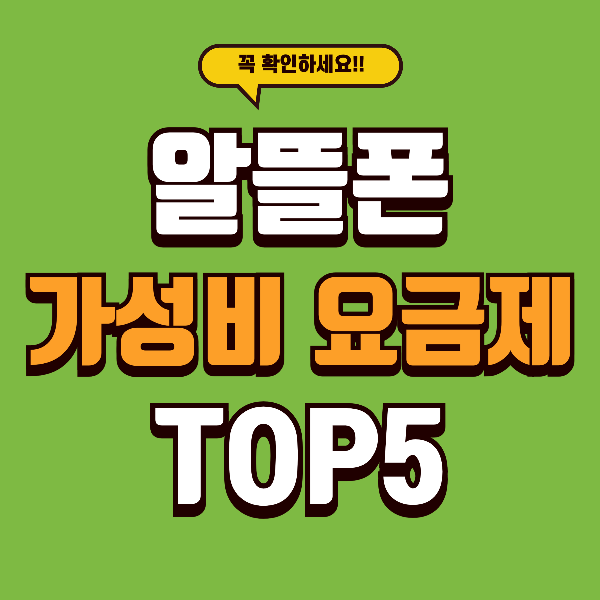 2025 알뜰폰 요금제 TOP 5 - 2026년 최신 요금도 곧 업데이트