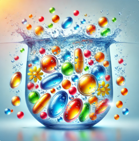수용성 비타민을 연상시키는 이미지
