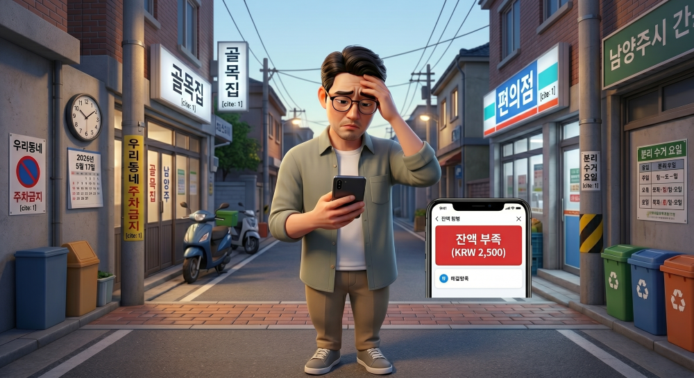 40대 가장 용돈이 부족한 상황을 재현한 캐릭터 이미지