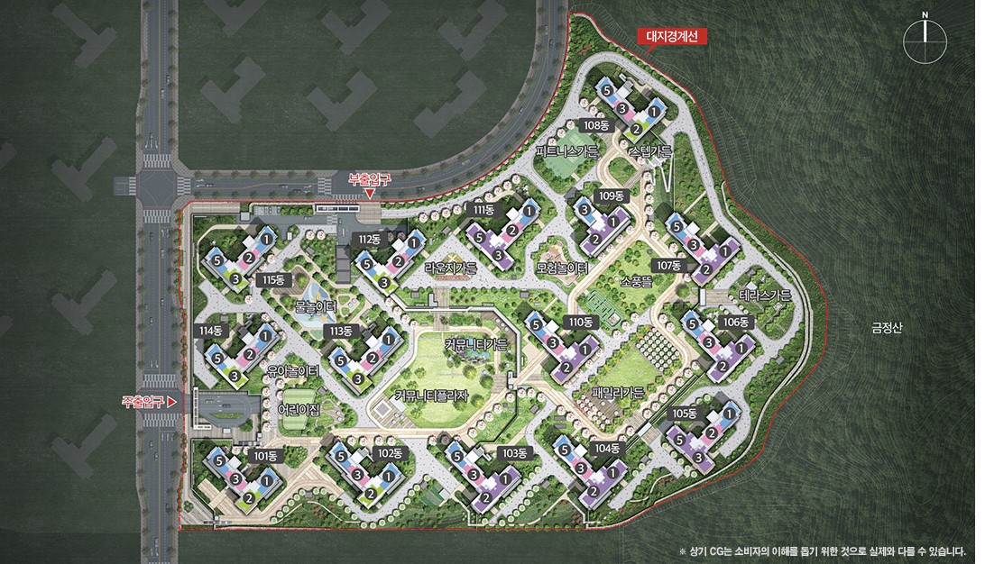 검단 제일풍경채 단지 배치도