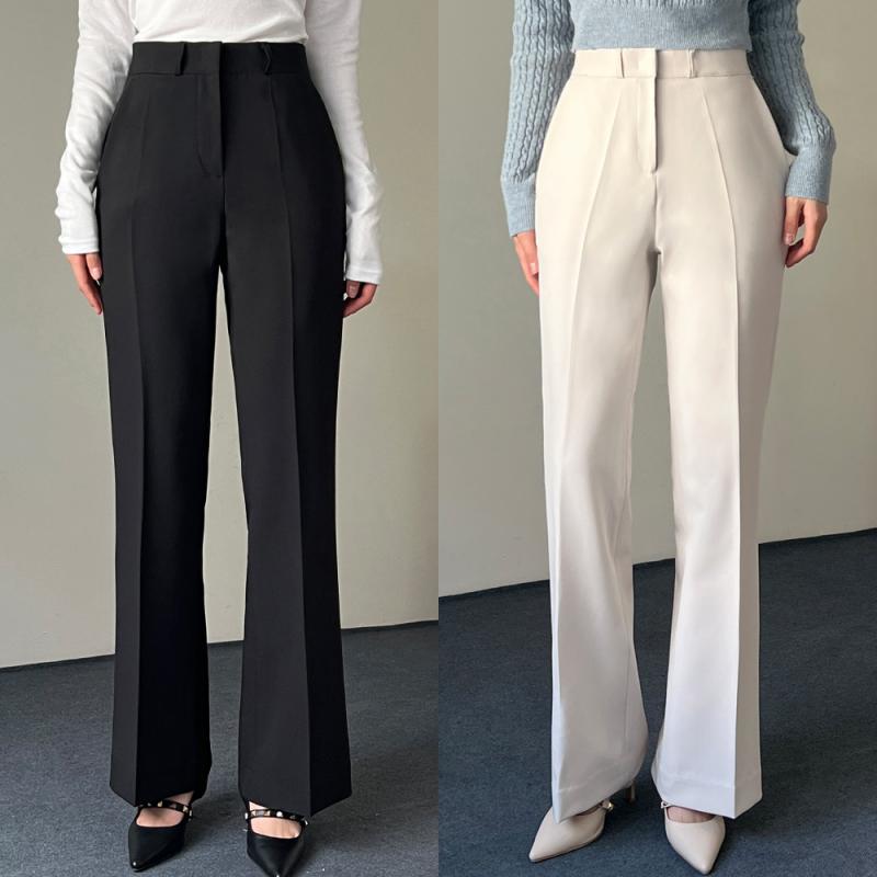 하이웨스트 부츠컷 밴딩 슬랙스