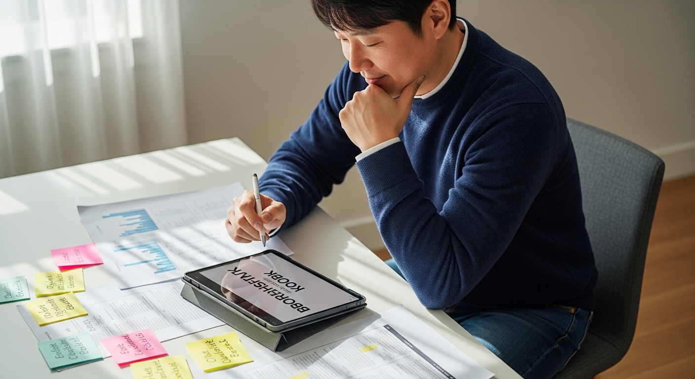 전자책 목차 구성 작업 중인 모습