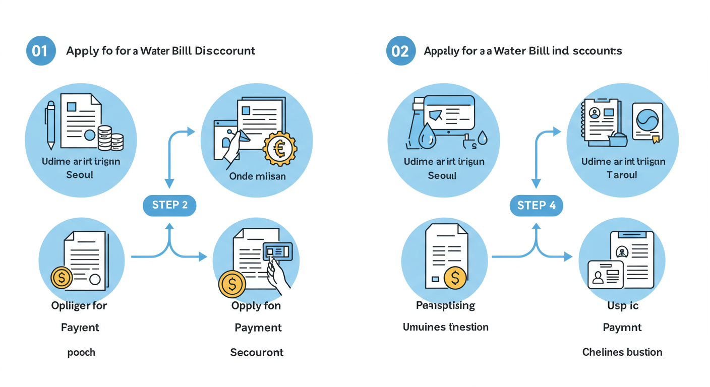 서울 수도요금 감면 온라인&middot;오프라인 신청 절차 인포그래픽