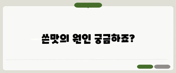 입에서 쓴맛이 나는 이유 소화 문제? 간 문제?
