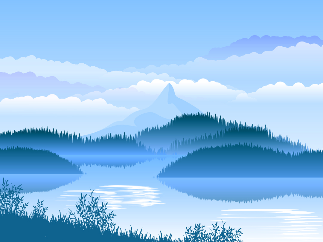 산과 호수 일러스트 무료 이미지 다운로드