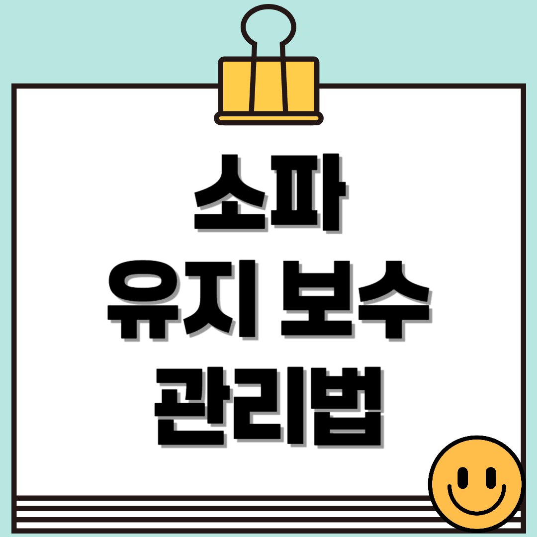 소파 유지 보수 & 관리법: 오랫동안 깨끗하게 사용하는 꿀팁
