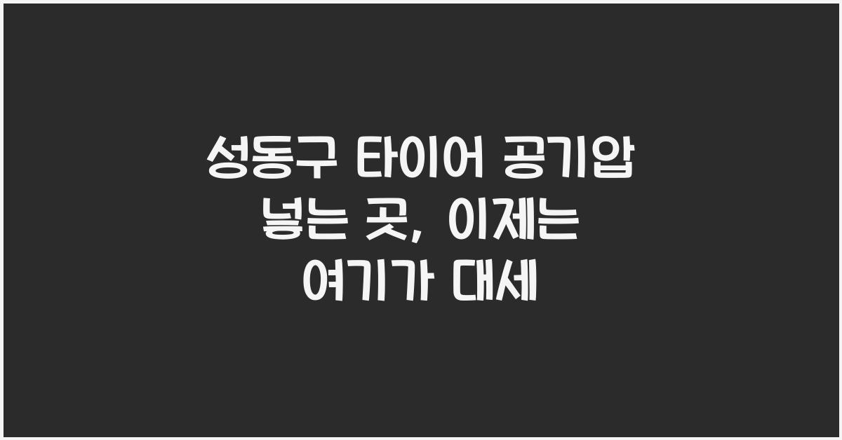 성동구 타이어 공기압 넣는 곳