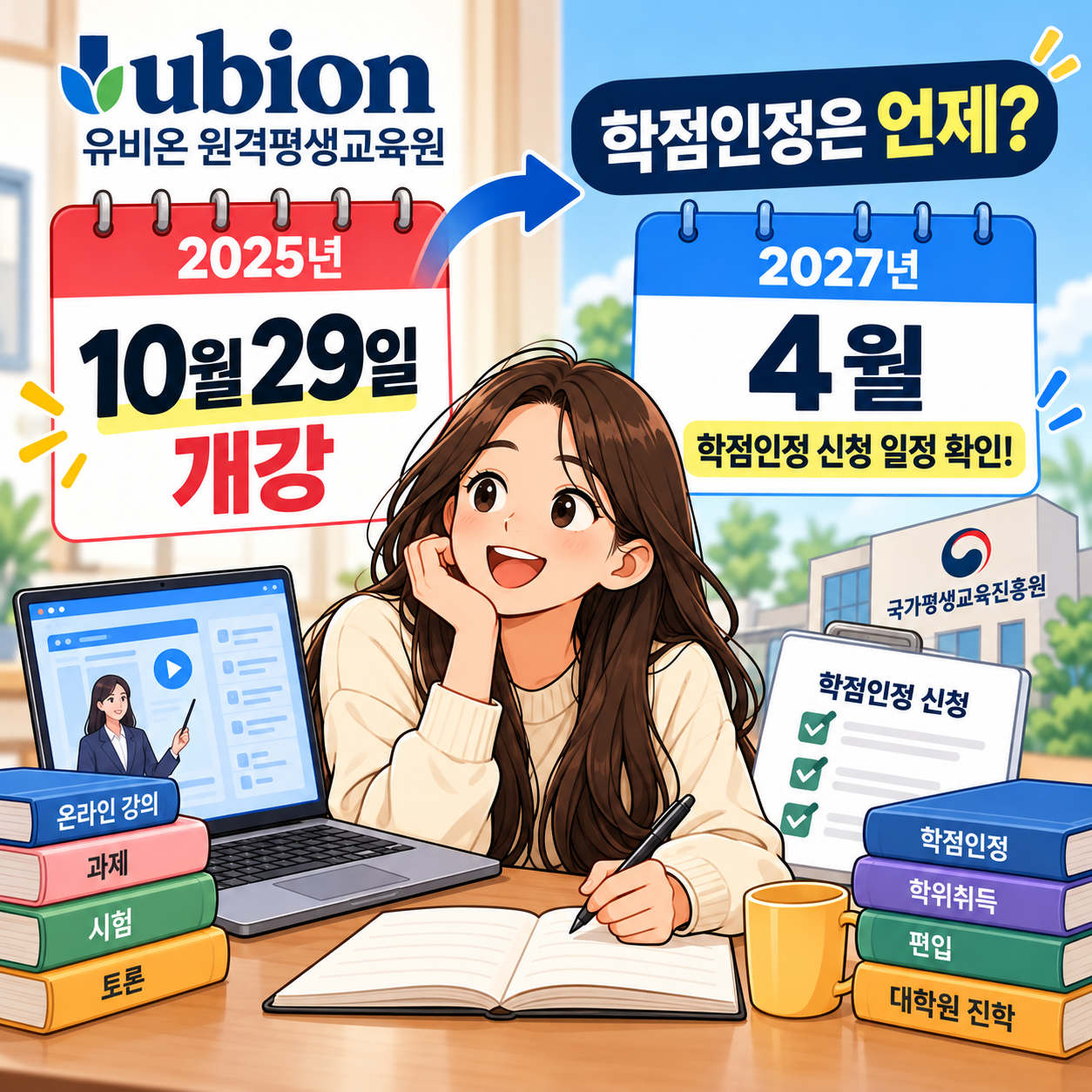 유비온 원격평생교육원 10월 29일 개강, 학점인정은 언제? 2027년 4월 신청 일정 확인