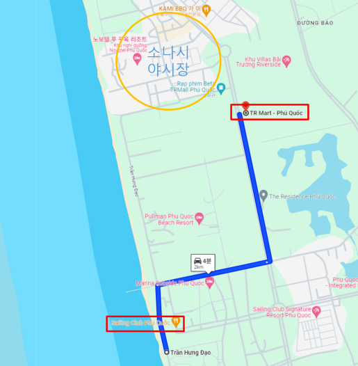 인터컨티넨탈 푸꾸옥 롱 비치 리조트 자전거 타고 로컬마트 'TR Mart Phu Quoc'까지 다녀온 후기
