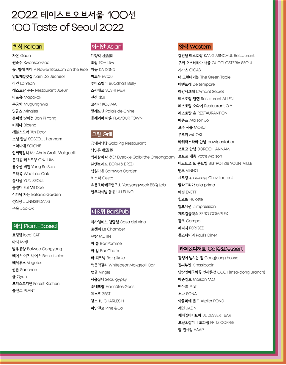테이스트오브서울 100