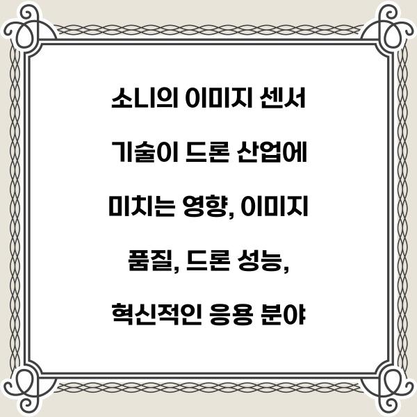 소니의 이미지 센서 기술이 드론 산업에 미치는 영향