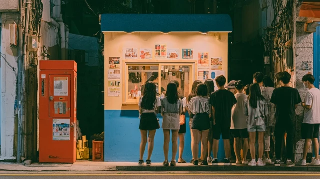 식당을 나서는 모임