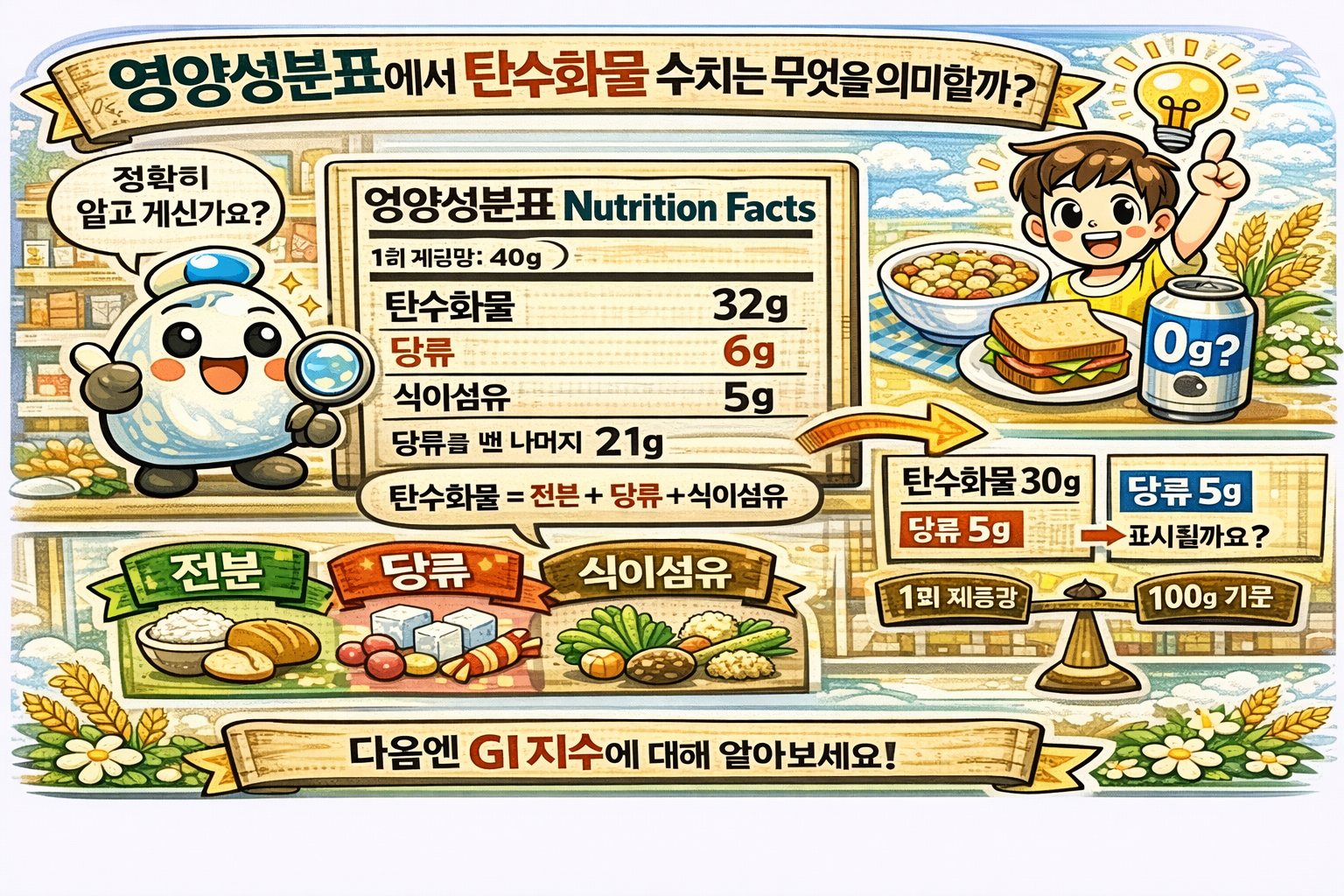 영양성분표에서 탄수화물 수치는 무엇을 의미할까