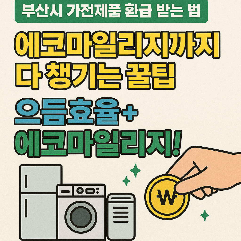 💡 2025년 부산시 가전제품 환급 받는 법 ❘ 으뜸효율 + 에코마일리지까지