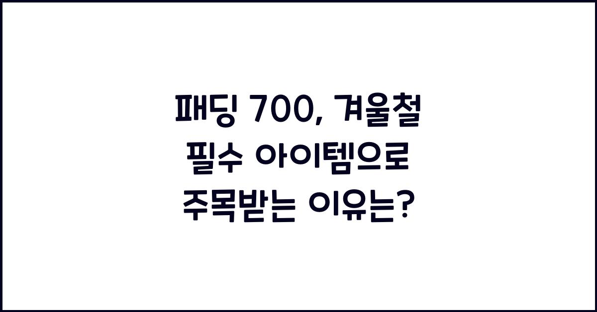패딩 700