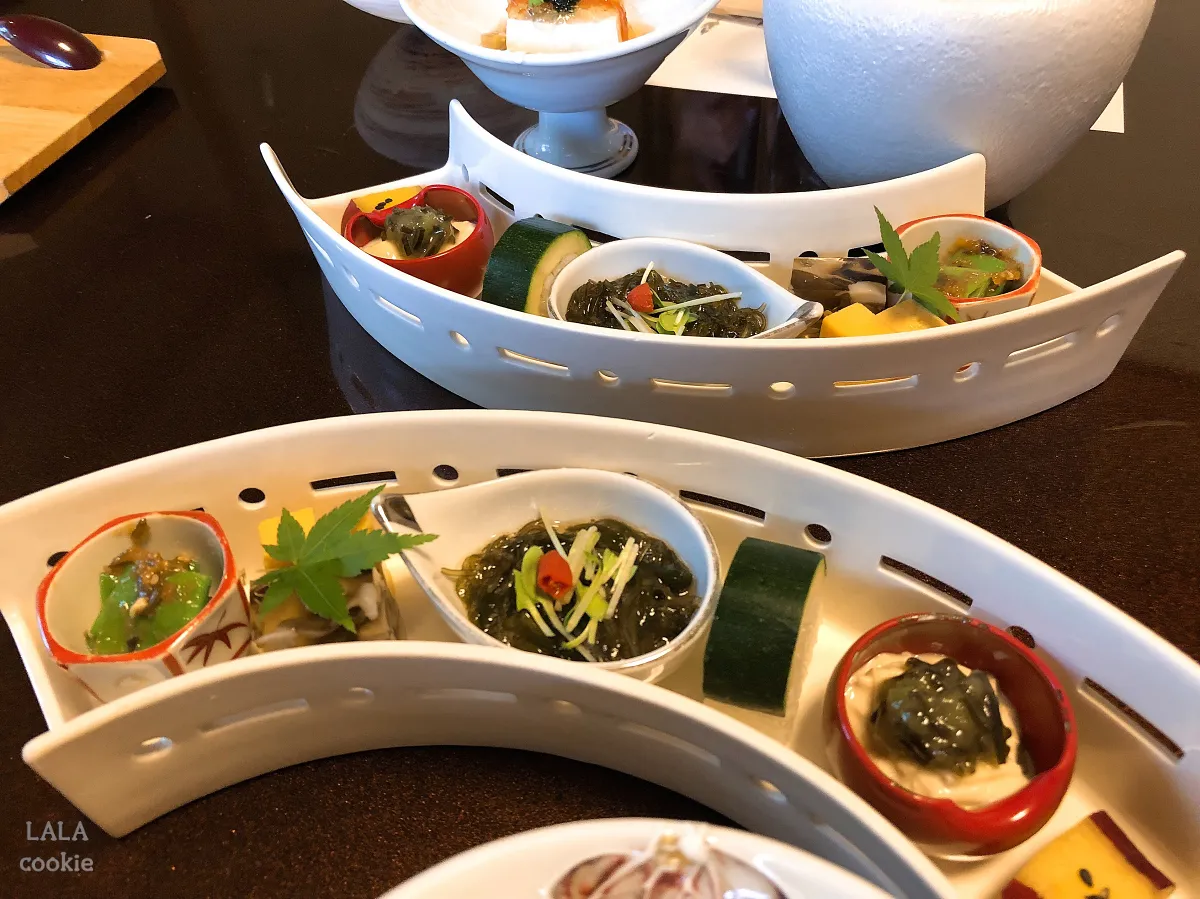 후쿠오카-유후인-료칸-추천-야마다야-가이세키-전채요리-해산물
