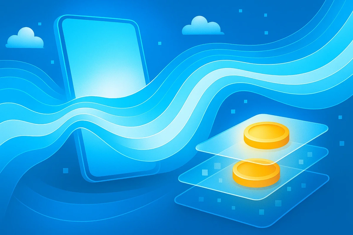 디지털 결제와 모바일 기술 일러스트