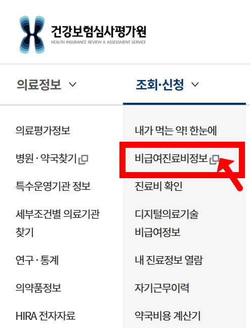 독감예방접종 비용 검색 방법