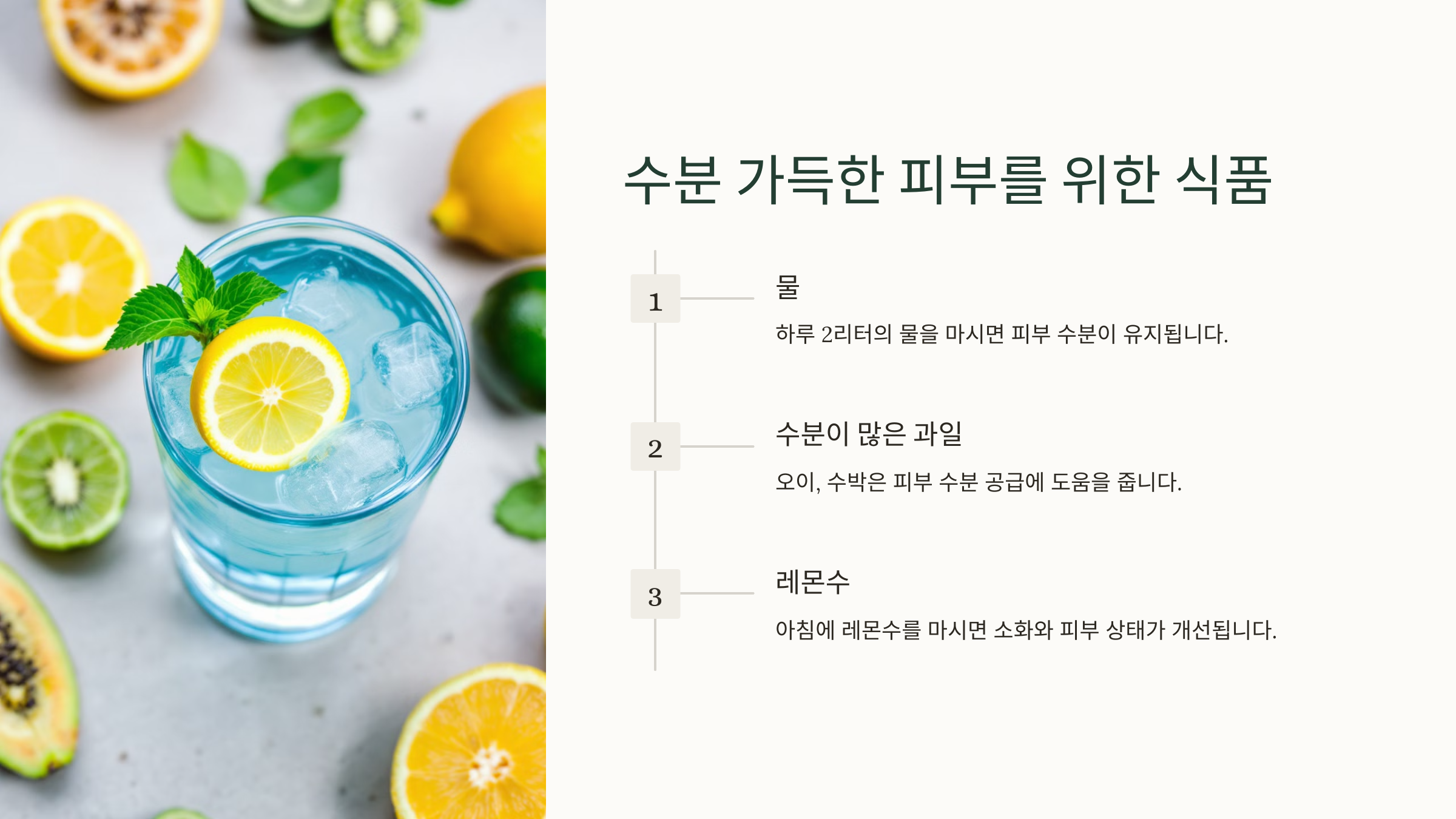 수분 가득한 피부를 위한 식품