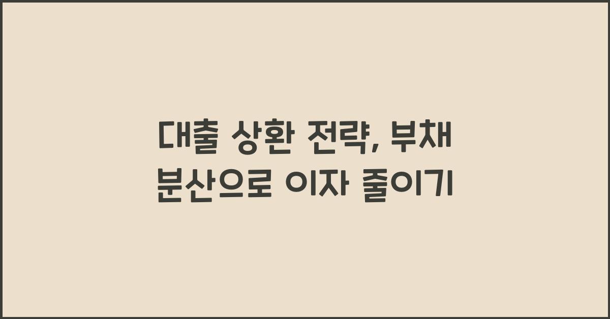 대출 상환 전략