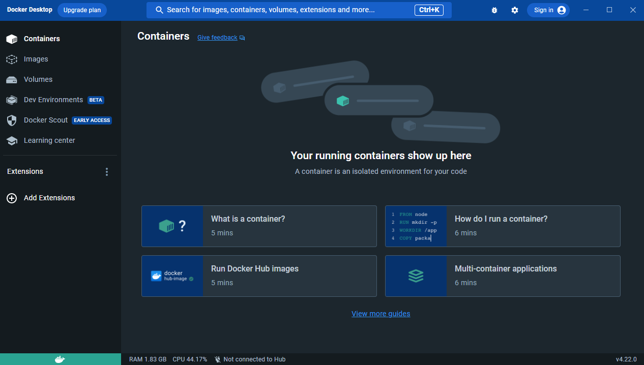 Docker Desktop : 실행