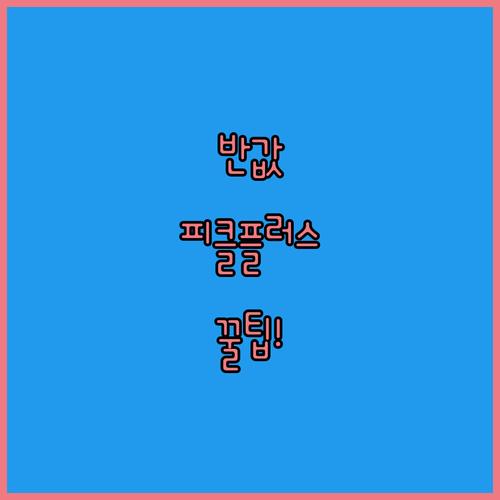 피클플러스로 월 비용 반값 줄이기 C..