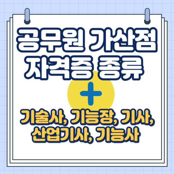 공무원 직렬별 가산점 받는 자격증 종류 및 가산 비율 정리