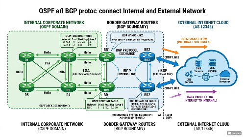 OSPF와 BGP 내부망과 인터넷망을 연결하는 핵심 프로토콜 참고 이미지