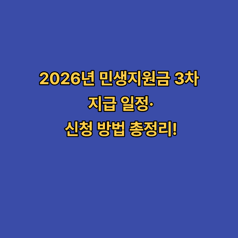 2026년 민생지원금 3차