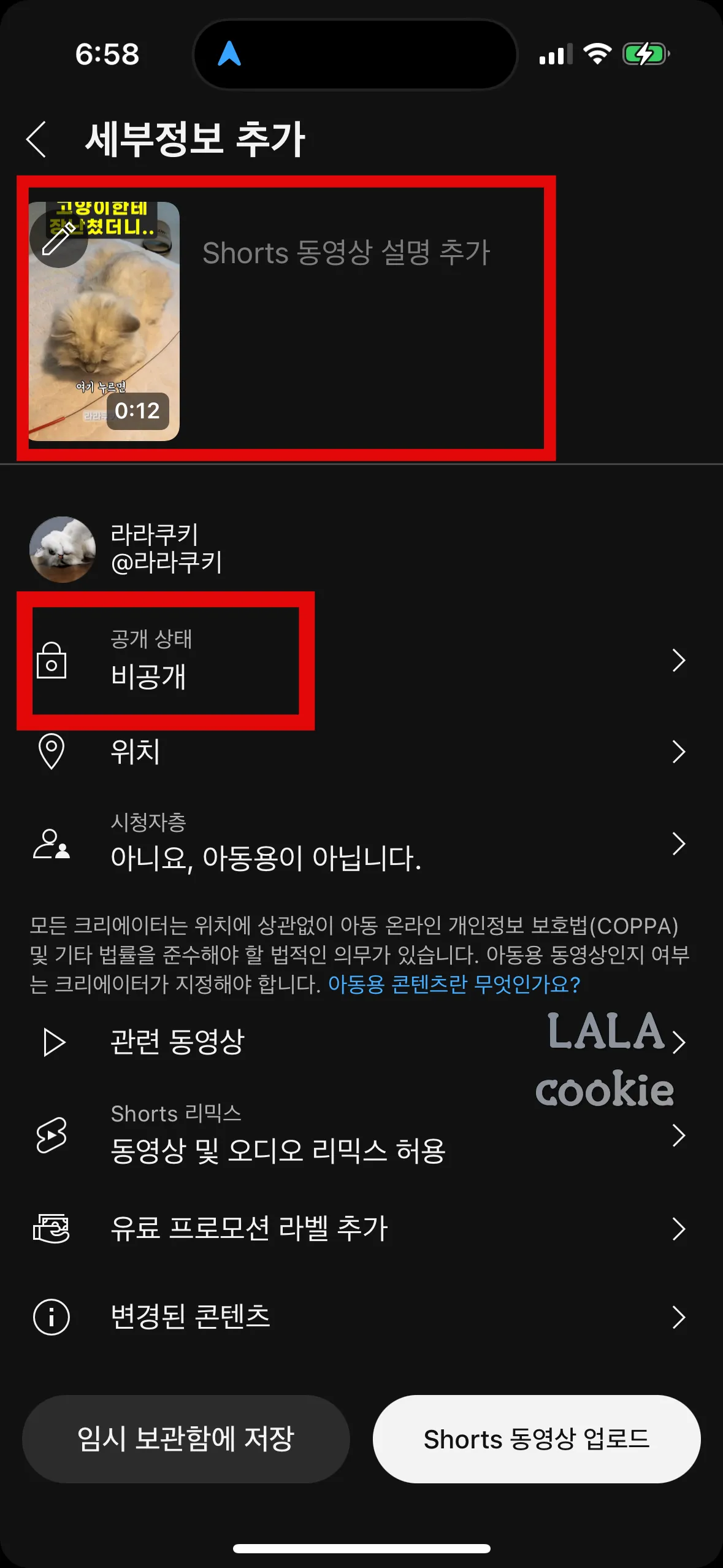 유튜브-업로드-쇼츠-썸네일과-제목-지정