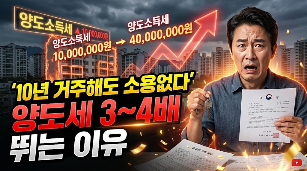 양도소득세 10년 거주 4배 증가 이미지