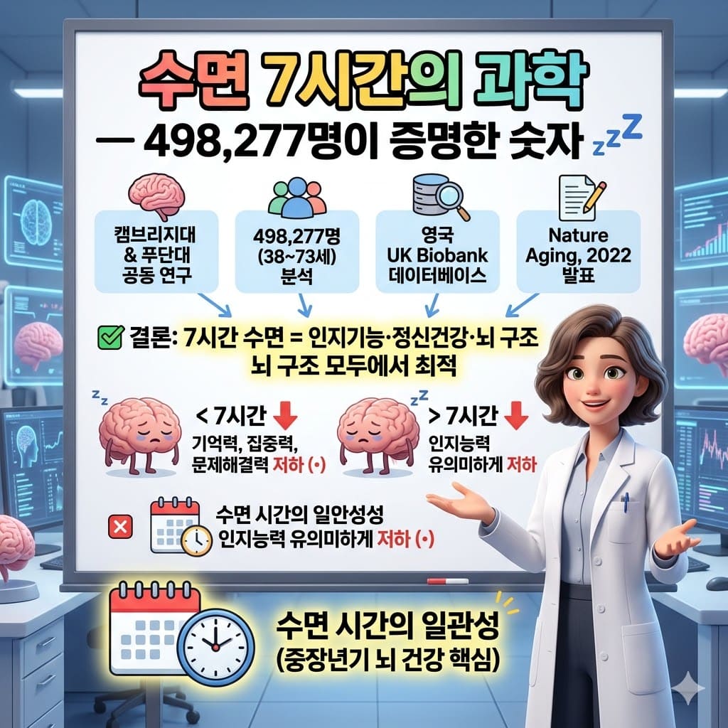 수면 7시간의 과학 — 498,277명이 증명한 숫자